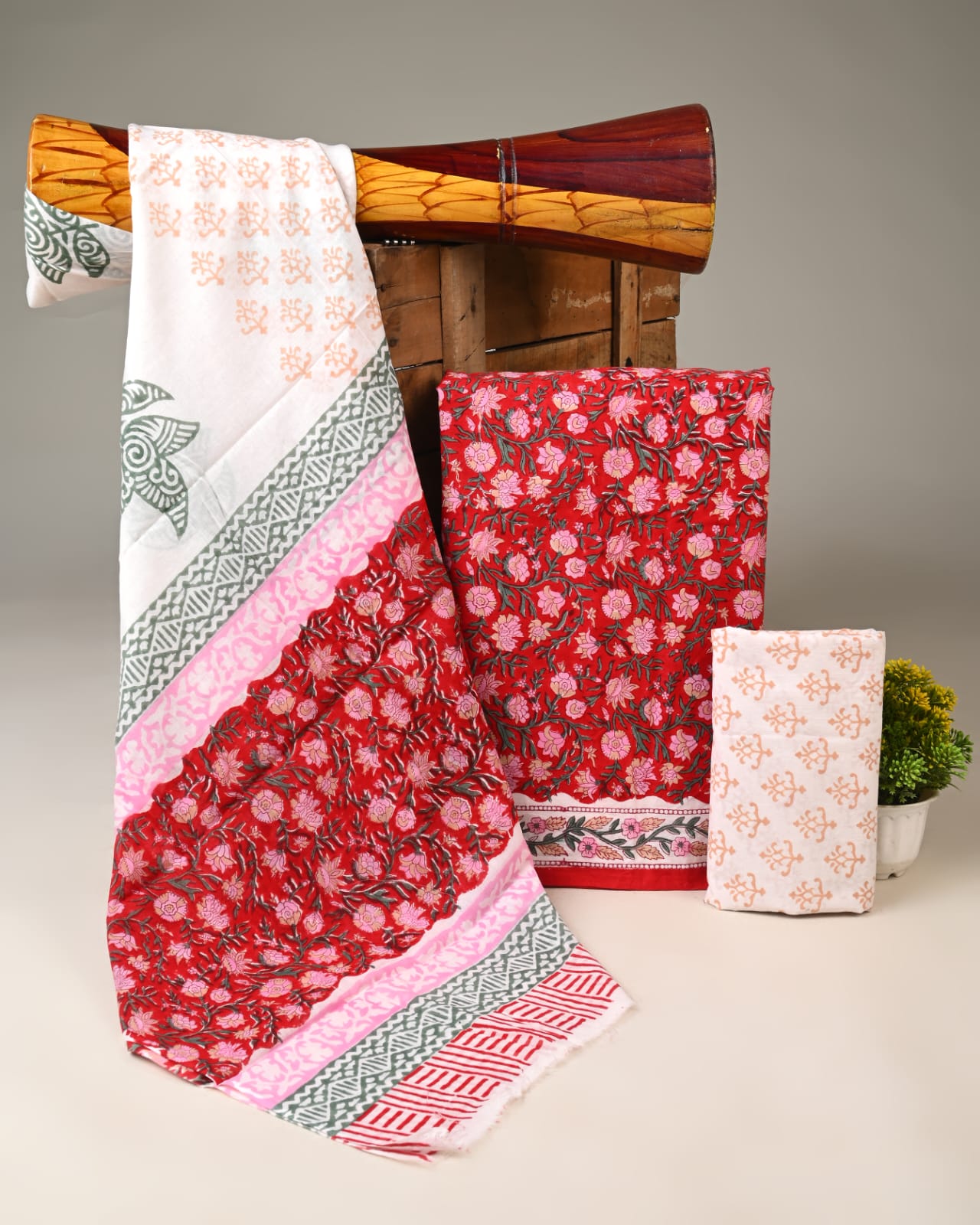 Royal Heritage Cotton Dress Material With Cotton Dupatta