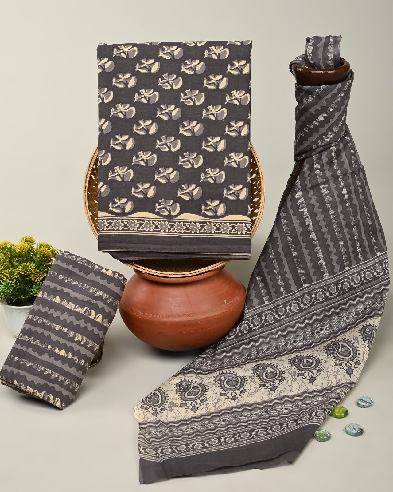 Royal Heritage Cotton Dress Material With Cotton Dupatta