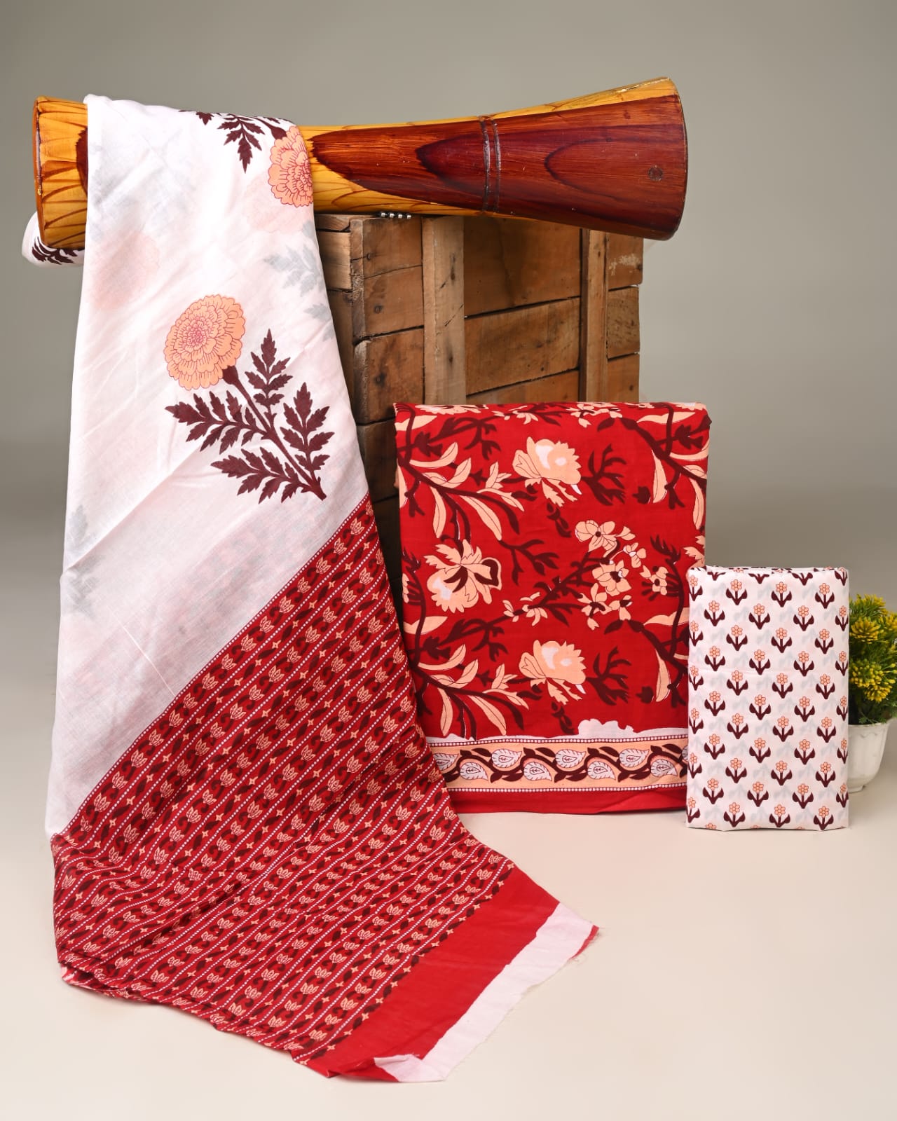 Royal Heritage Cotton Dress Material With Cotton Dupatta