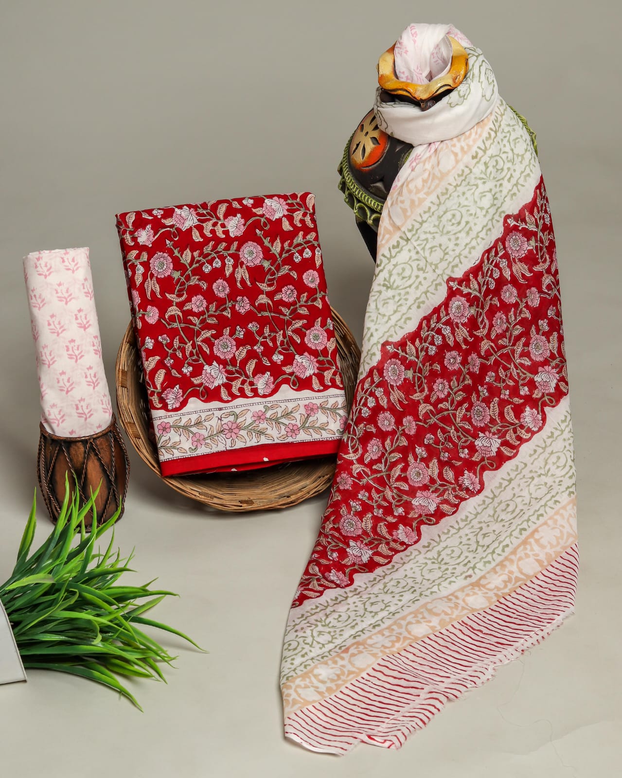 Royal Heritage Cotton Dress Material With Cotton Dupatta