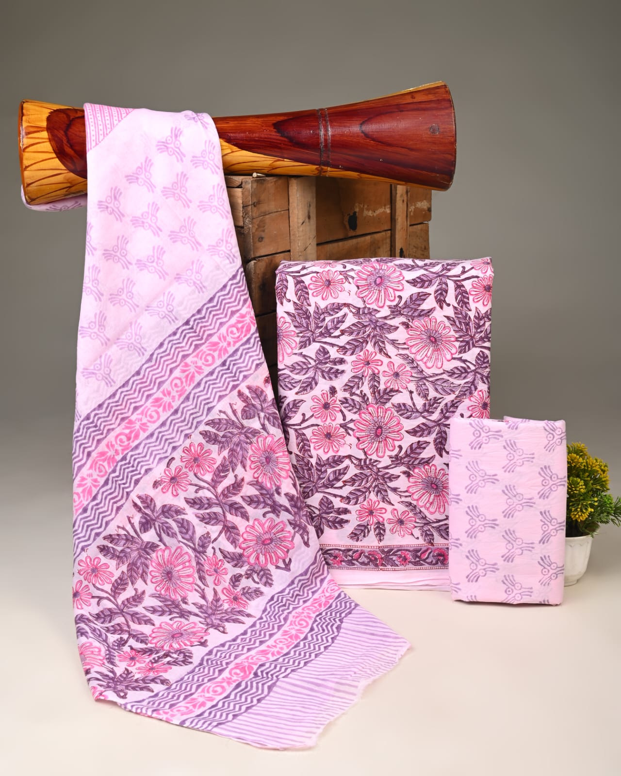 Royal Heritage Cotton Dress Material With Cotton Dupatta