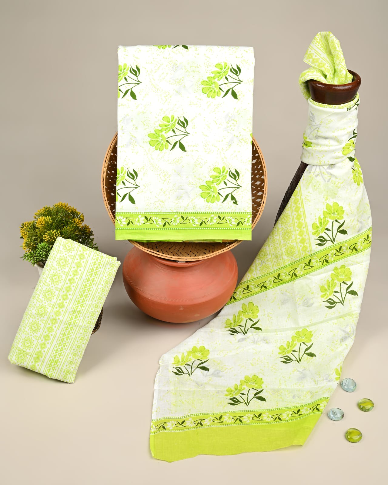 Royal Heritage Cotton Dress Material With Cotton Dupatta