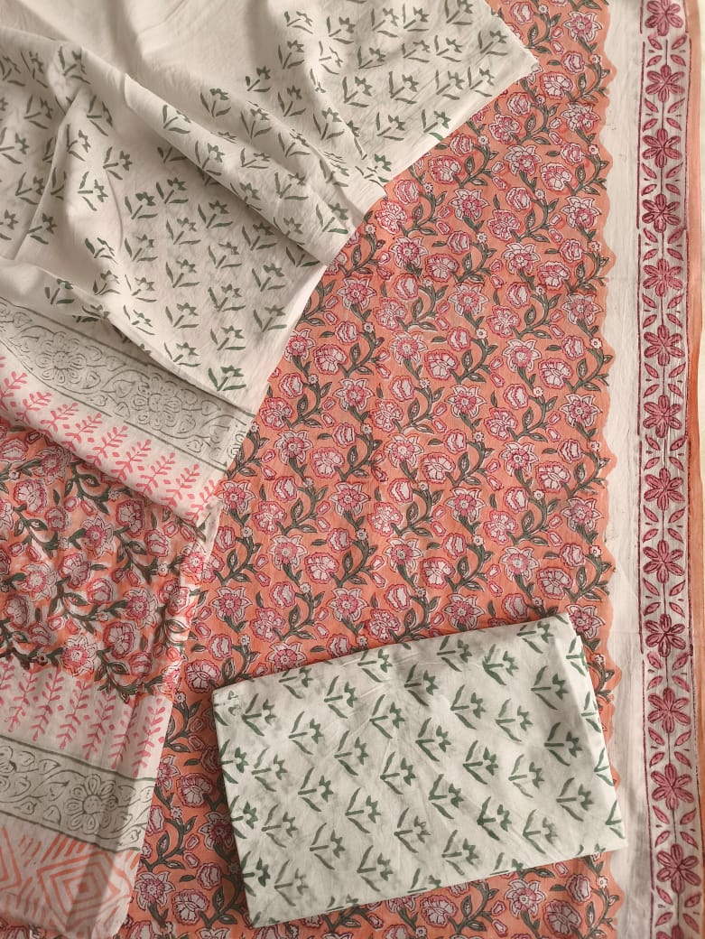 Royal Heritage Cotton Dress Material With Cotton Dupatta