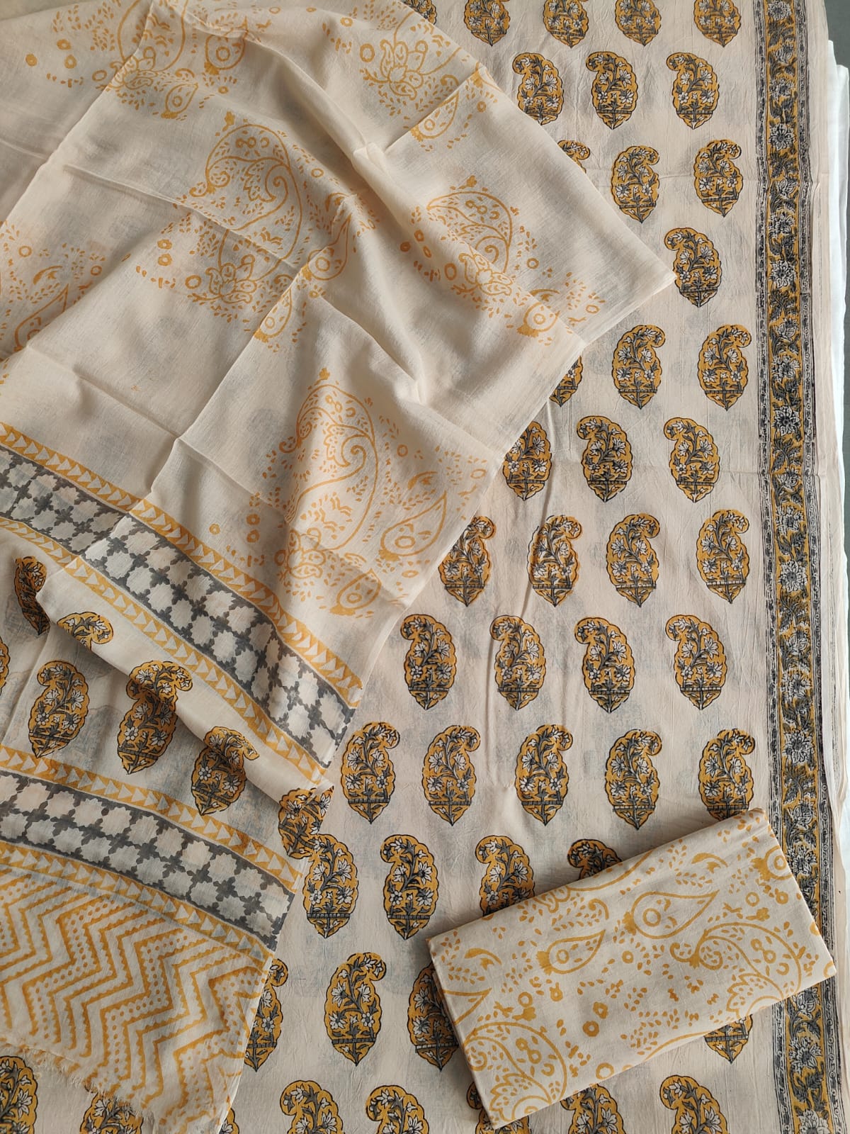 Royal Heritage Cotton Dress Material With Cotton Dupatta