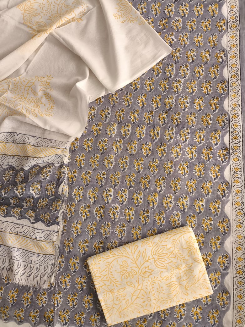 Royal Heritage Cotton Dress Material With Cotton Dupatta