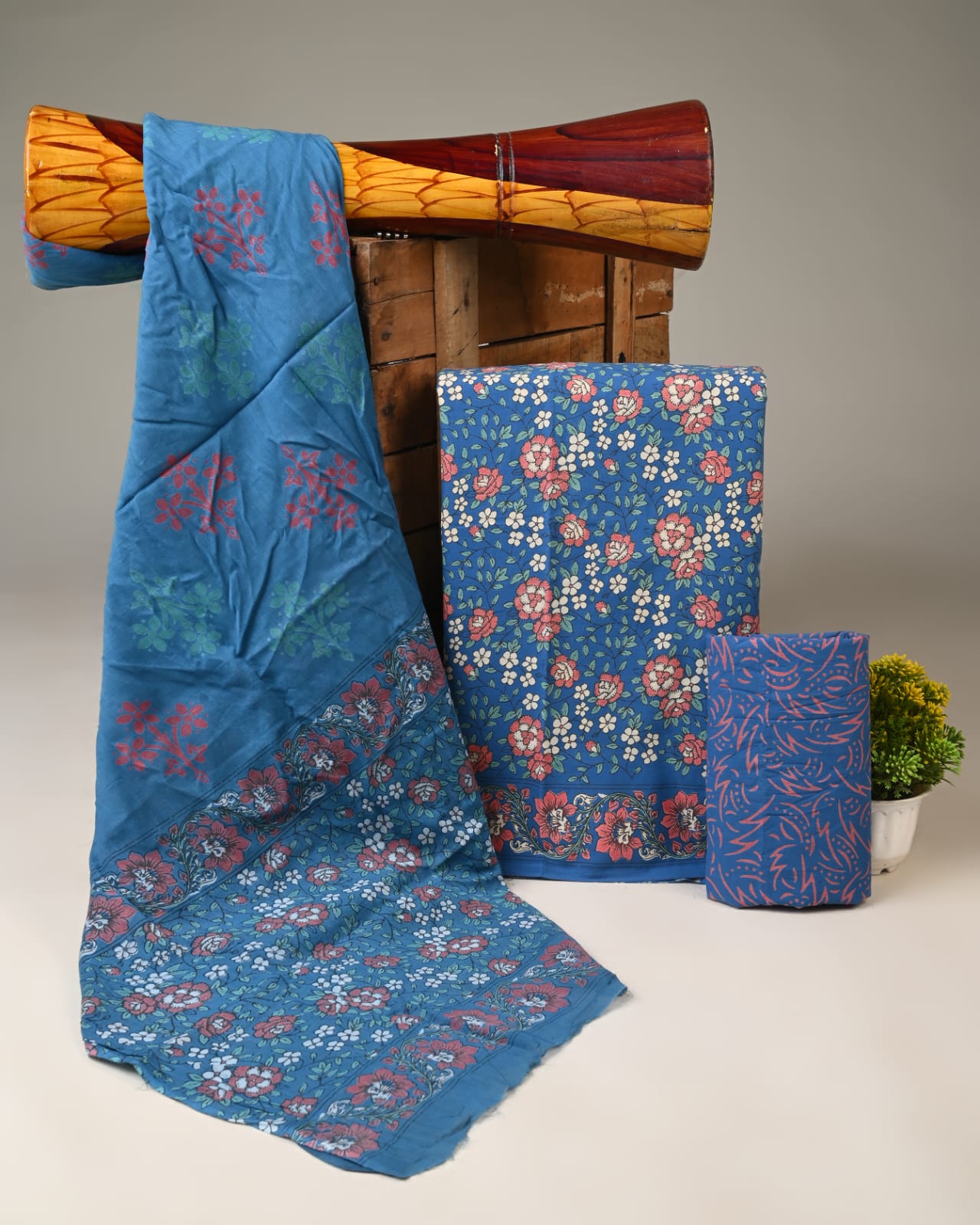 Royal Heritage Cotton Dress Material With Cotton Dupatta