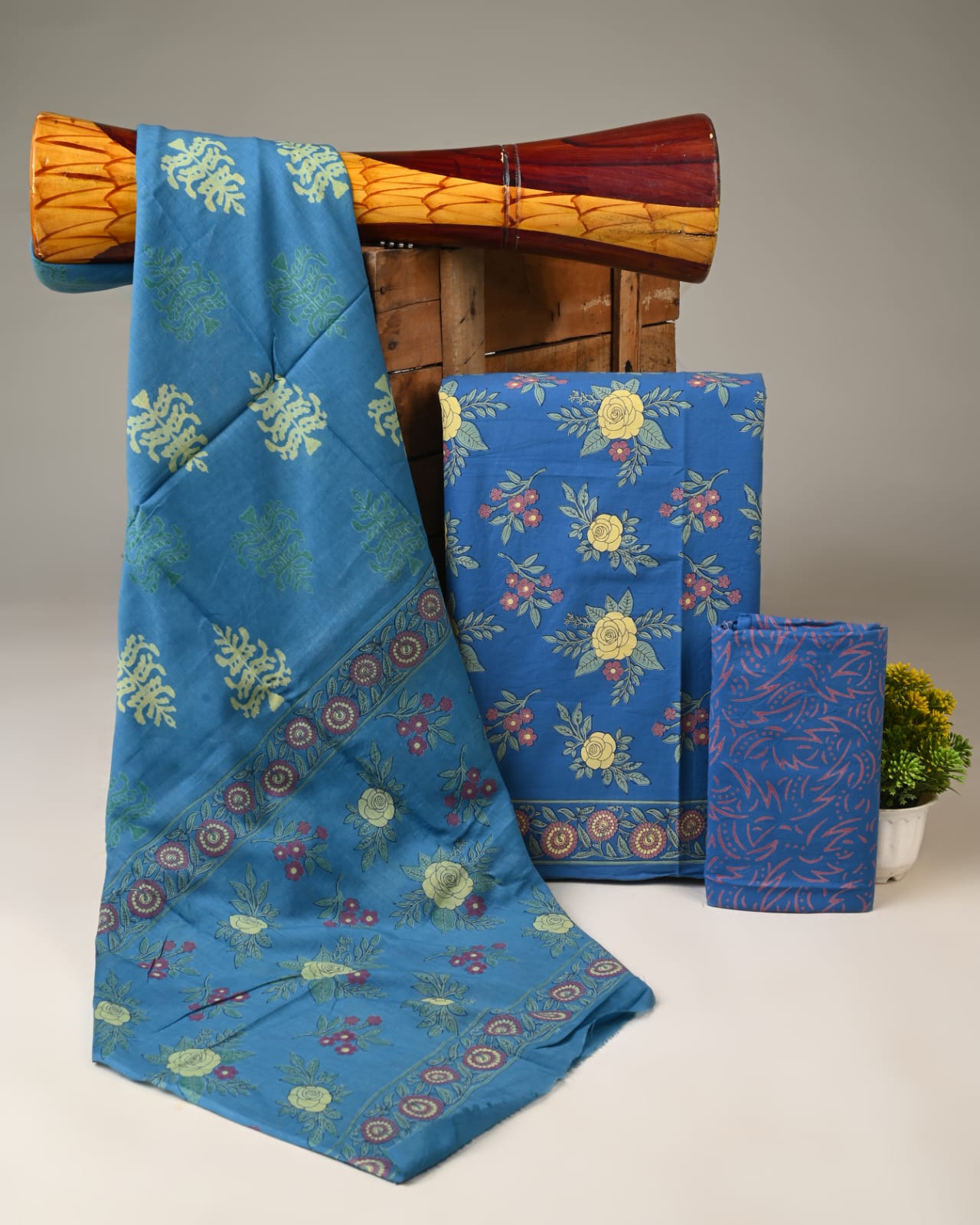 Royal Heritage Cotton Dress Material With Cotton Dupatta