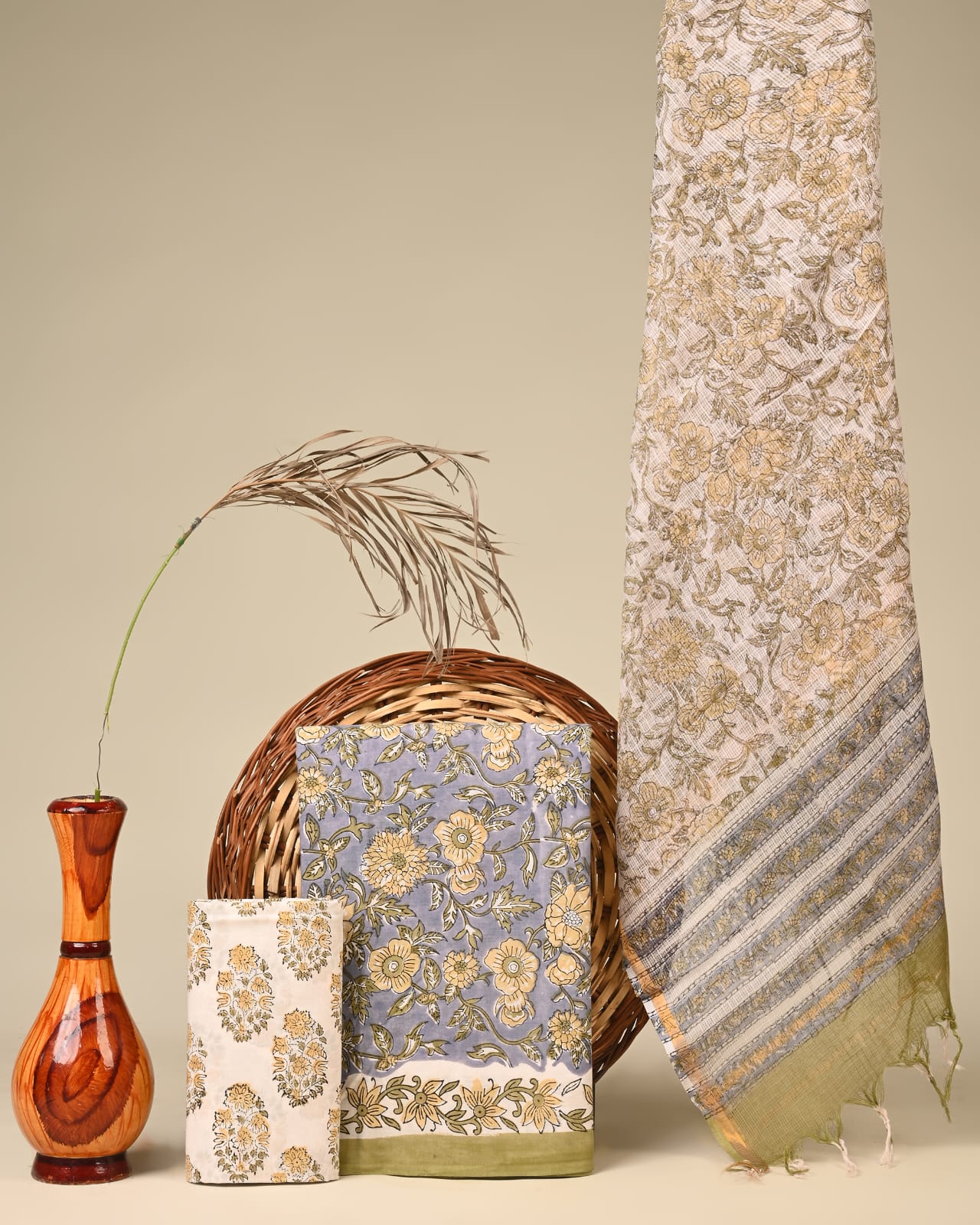 Royal Heritage Cotton Dress Material With Kota Doriya Dupatta