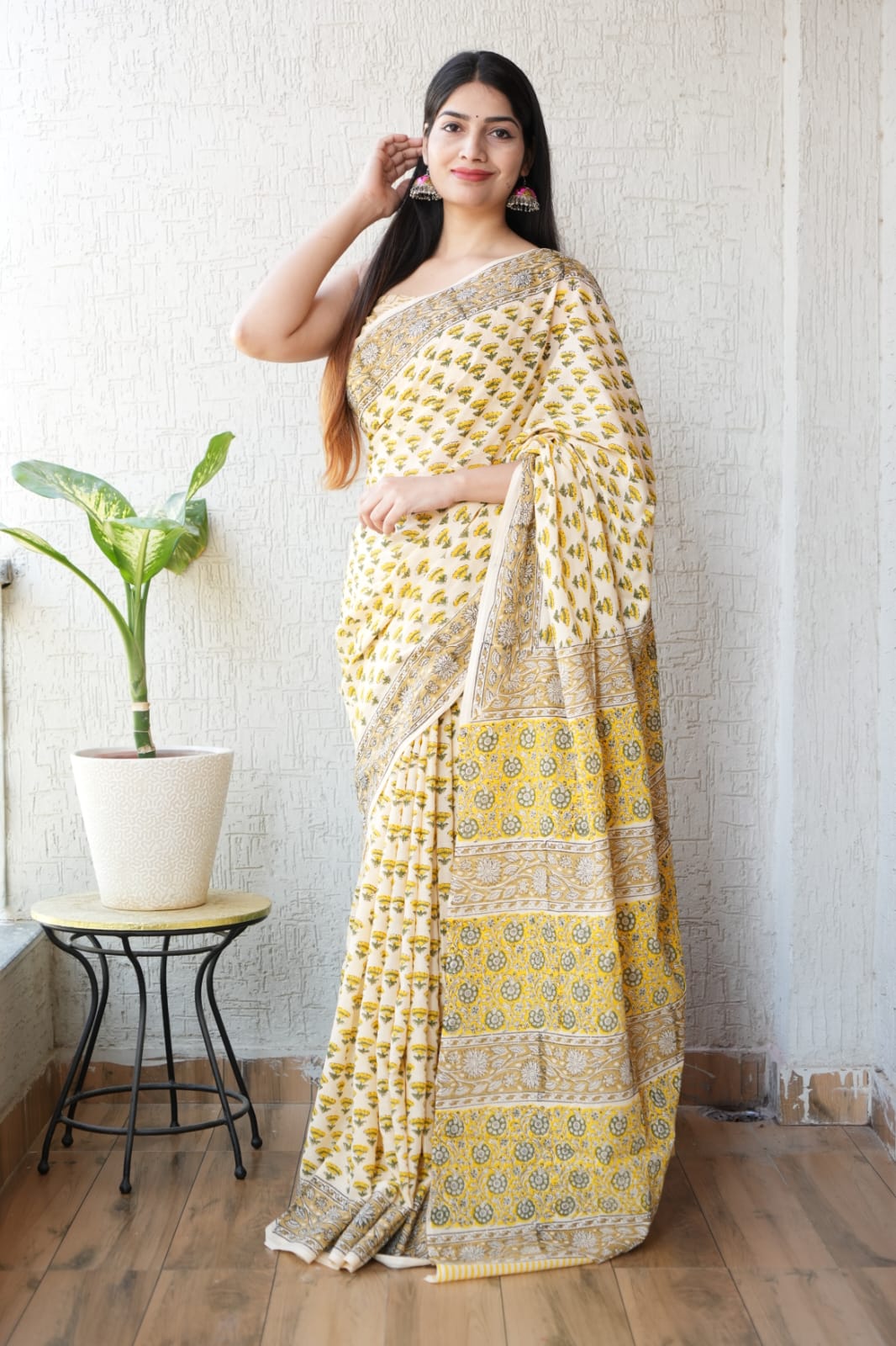 Jaipur Hand Block Printed Mulmul Cotton Saree