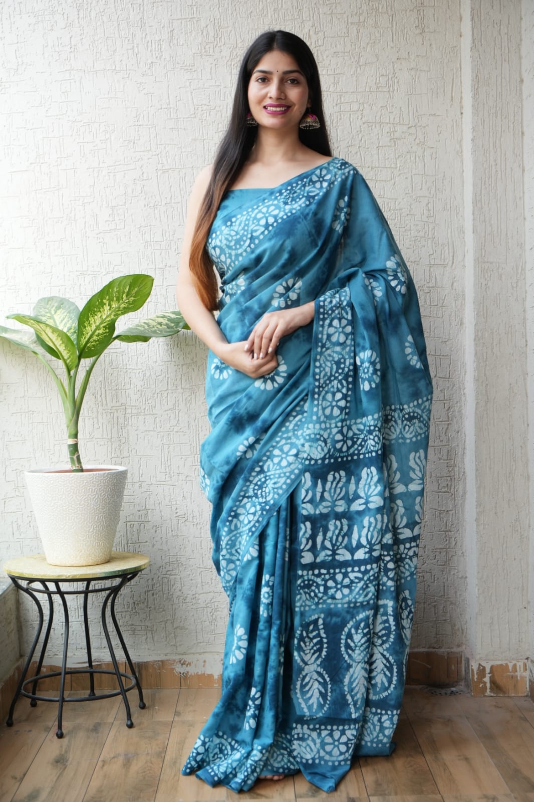 Jaipur Hand Block Printed Mulmul Cotton Saree