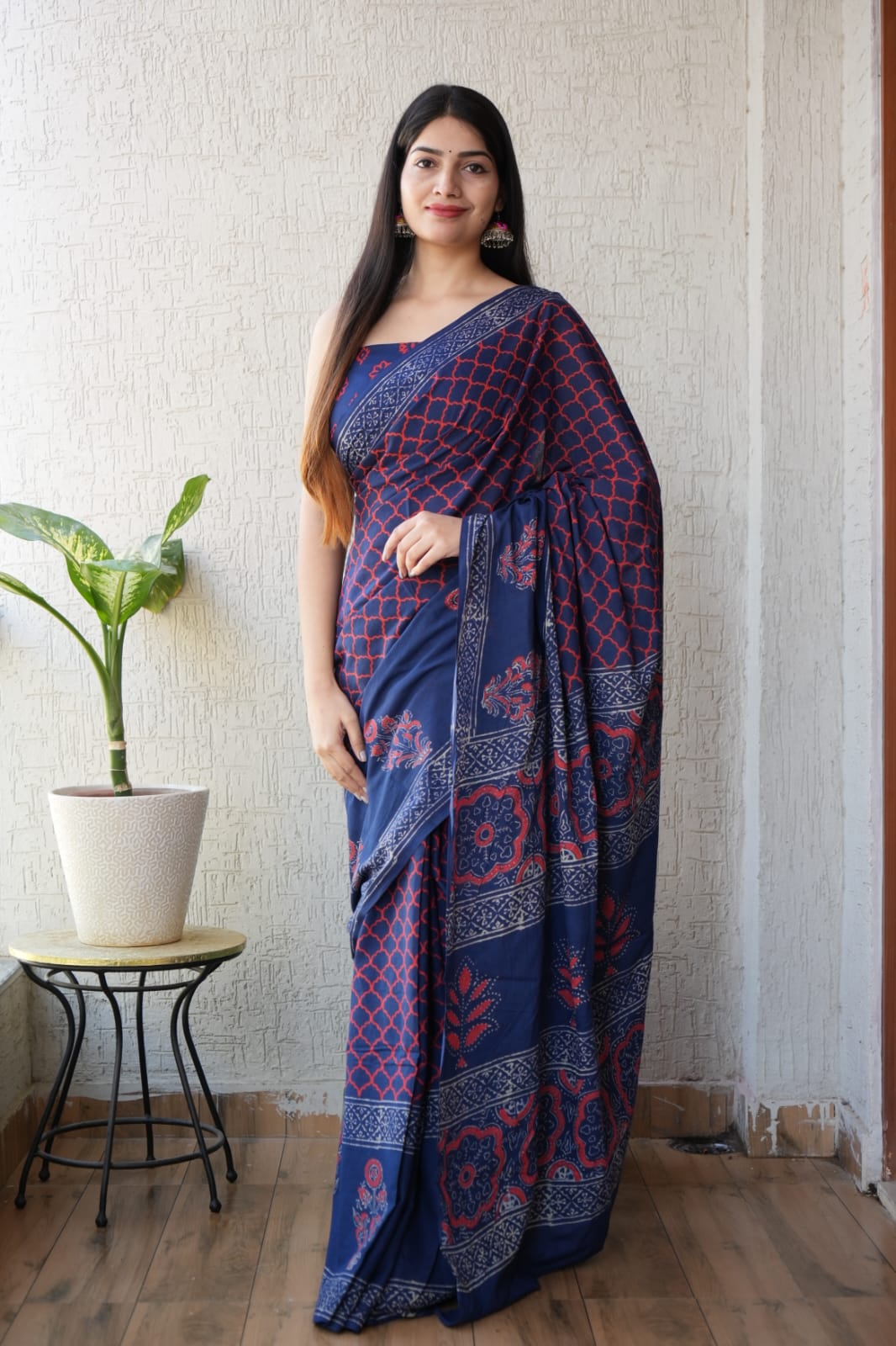 Jaipur Hand Block Printed Mulmul Cotton Saree