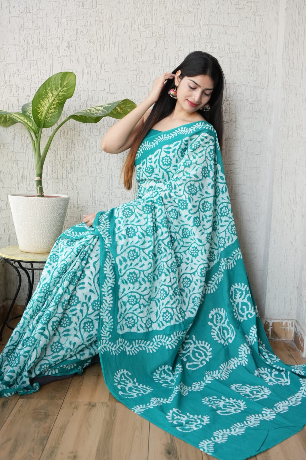 Jaipur Hand Block Printed Mulmul Cotton Saree