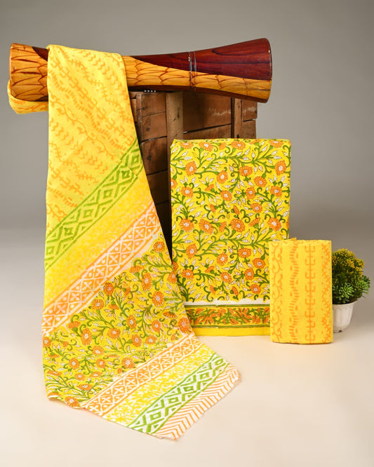 Royal Heritage Cotton Dress Material With Cotton Dupatta