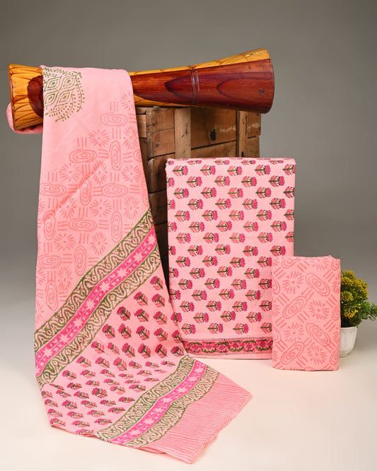 Royal Heritage Cotton Dress Material With Cotton Dupatta