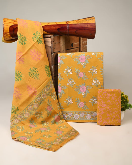 Royal Heritage Cotton Dress Material With Cotton Dupatta