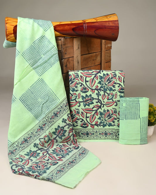 Royal Heritage Cotton Dress Material With Cotton Dupatta
