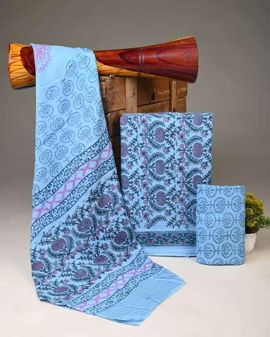 Royal Heritage Cotton Dress Material With Cotton Dupatta