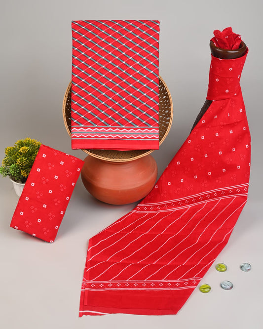 Royal Heritage Cotton Dress Material With Cotton Dupatta