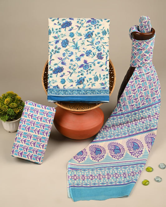 Royal Heritage Cotton Dress Material With Cotton Dupatta