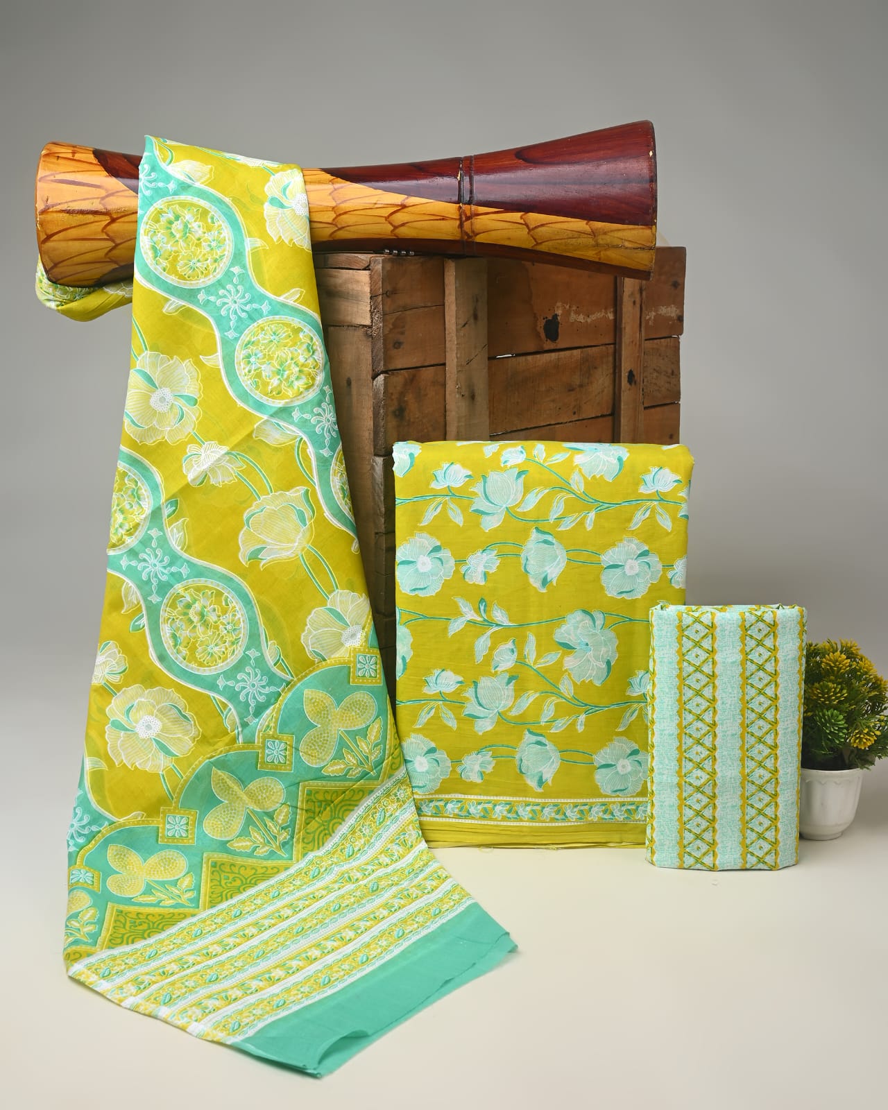 Royal Heritage Cotton Dress Material With Cotton Dupatta