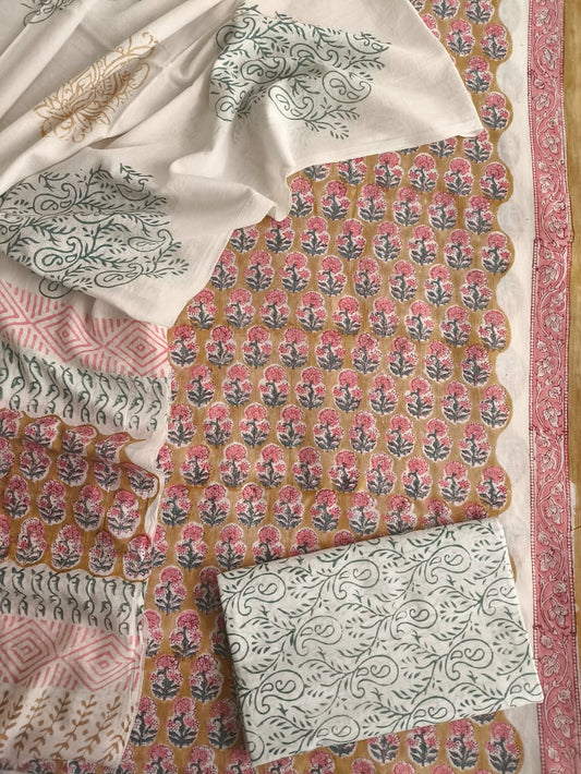 Royal Heritage Cotton Dress Material With Cotton Dupatta