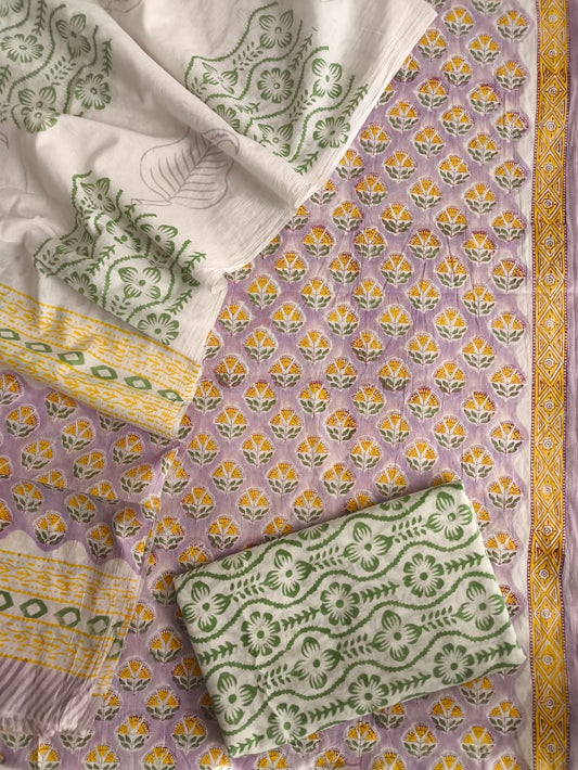 Royal Heritage Cotton Dress Material With Cotton Dupatta