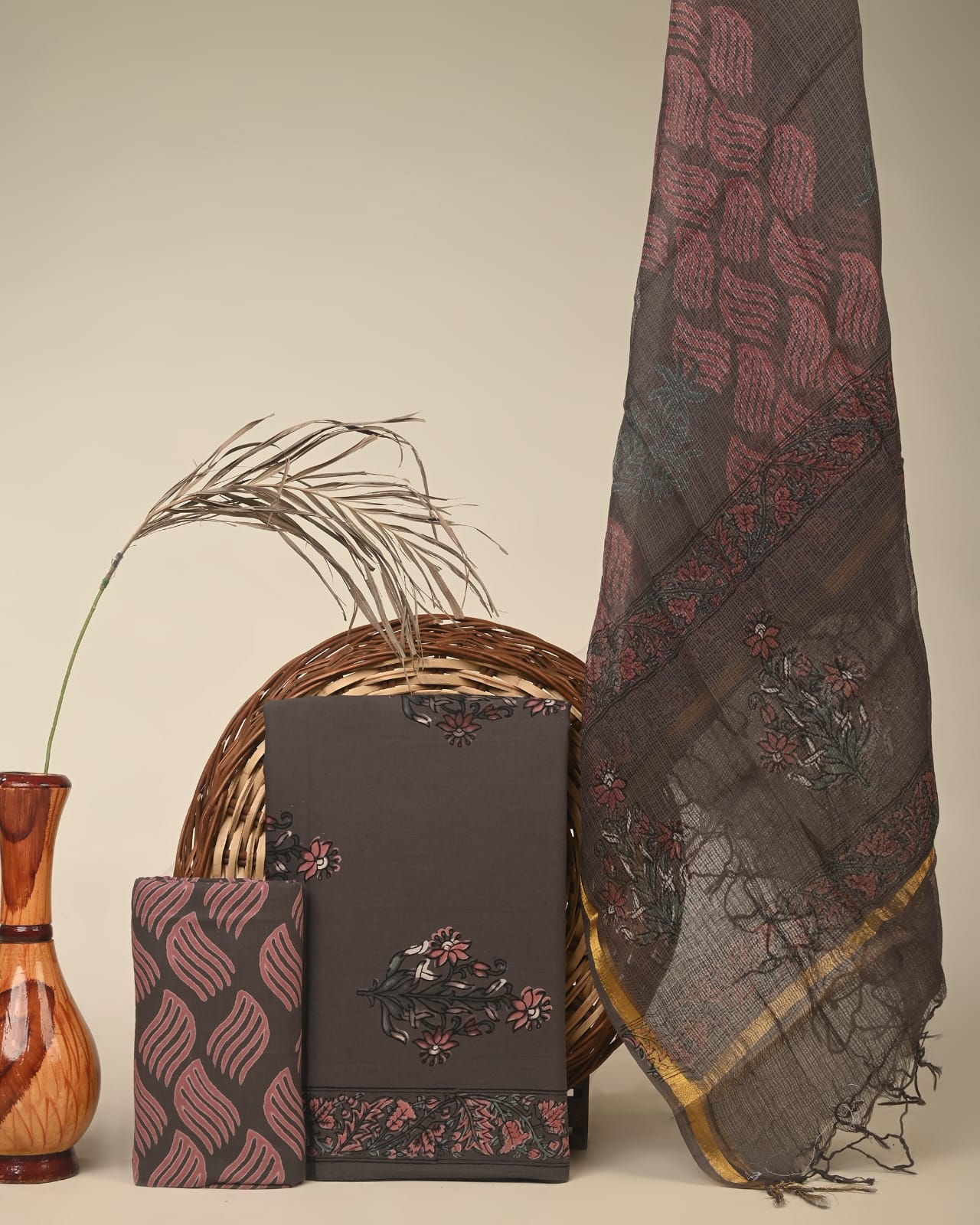 Royal Heritage Cotton Dress Material With Kota Doriya Dupatta