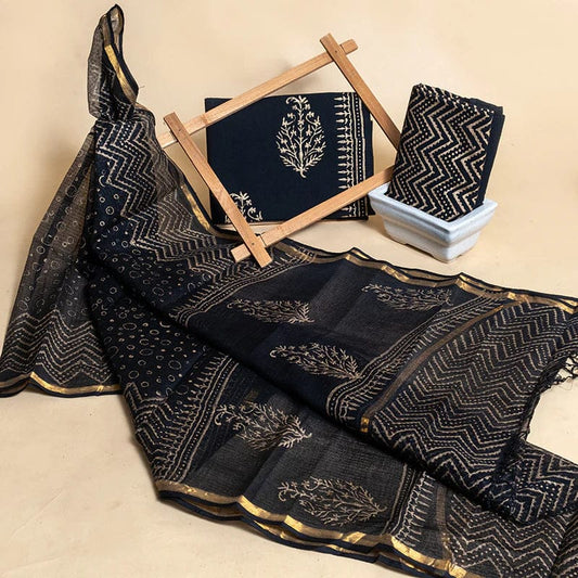 Royal Heritage Cotton Dress Material With Kota Doriya Dupatta