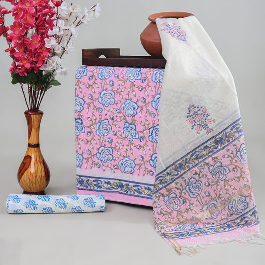 Royal Heritage Cotton Dress Material With Chanderi Dupatta