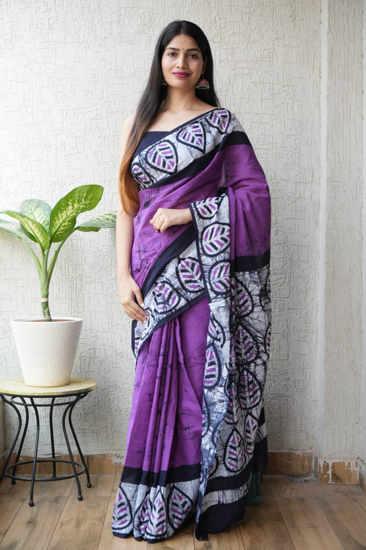 Jaipur Hand Block Printed Mulmul Cotton Saree