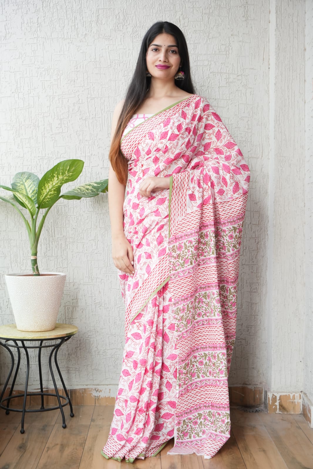 Jaipur Hand Block Printed Mulmul Cotton Saree
