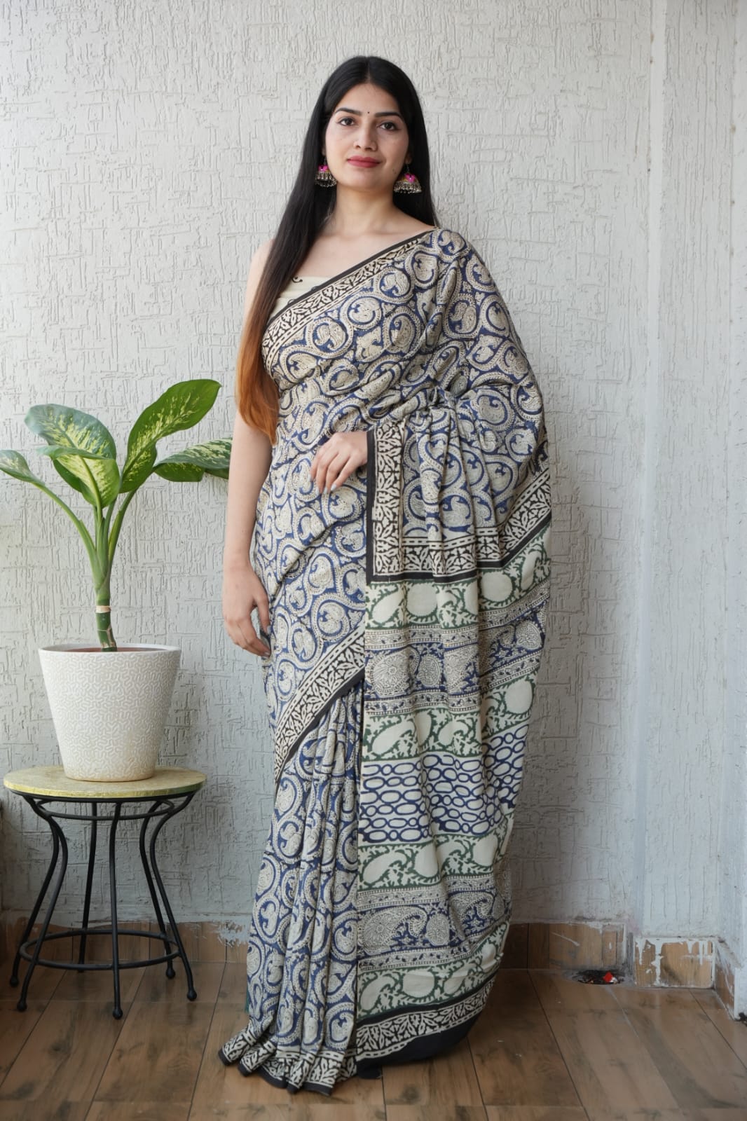 Jaipur Hand Block Printed Mulmul Cotton Saree