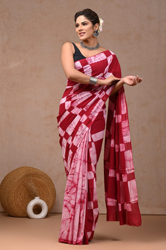 Jaipur Hand Block Printed Mulmul Cotton Saree