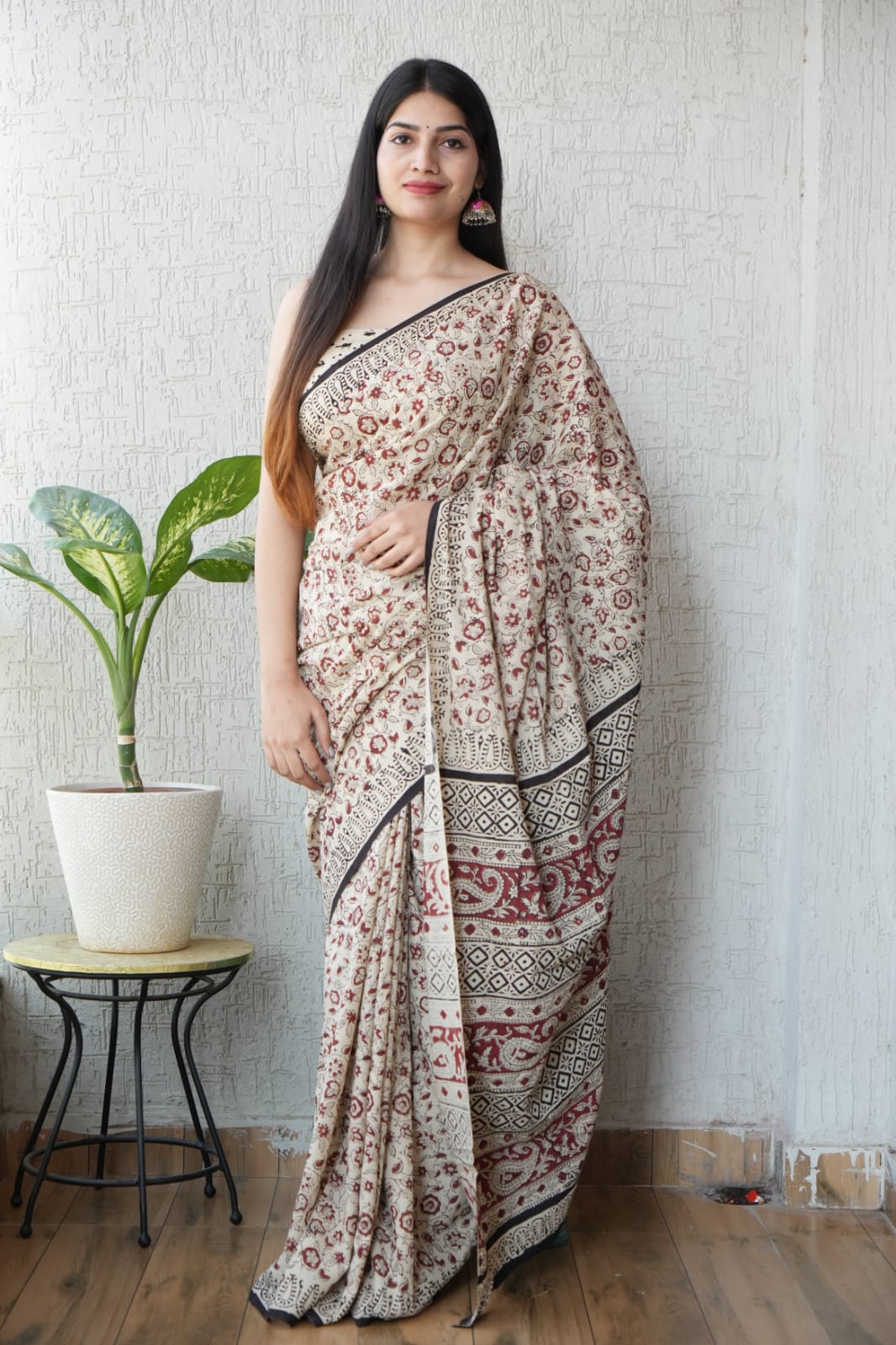 Jaipur Hand Block Printed Mulmul Cotton Saree